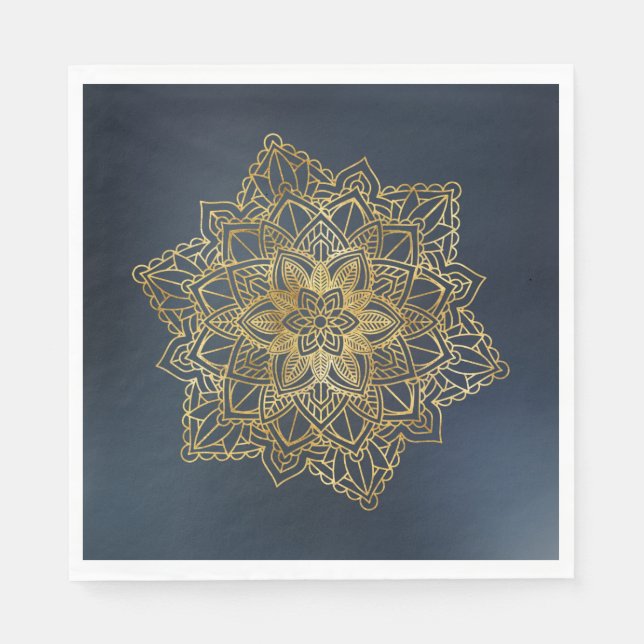 Guardanapo De Papel Dourado Mandala (Frente)