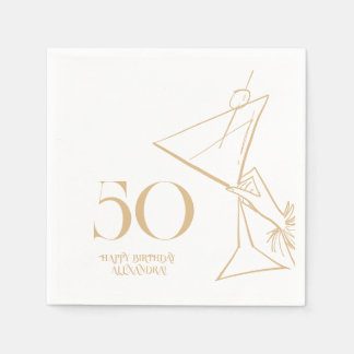 Guardanapo De Papel Dourado Moderno 50º Aniversário Adulto Napkin