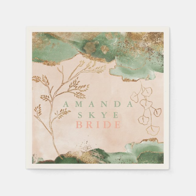 Guardanapo De Papel Dourado Moisés Eucalyptus Modern Abstrato (Frente)