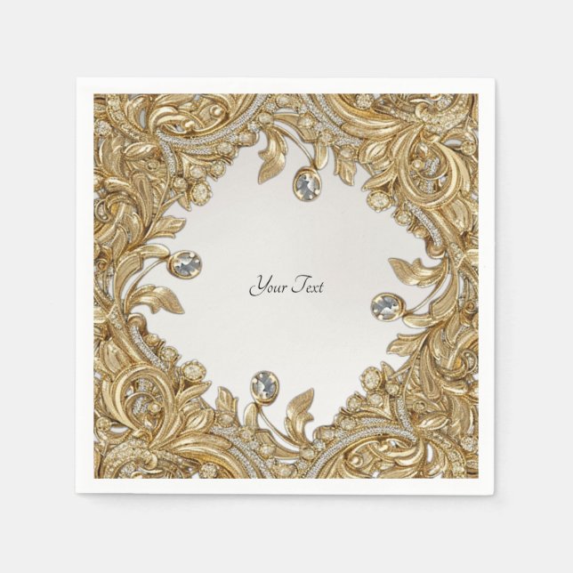 Guardanapo De Papel Dourado Napkins decorativo (Frente)