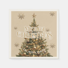 Guardanapo De Papel Dourado Natal Tradicional e Antiquado