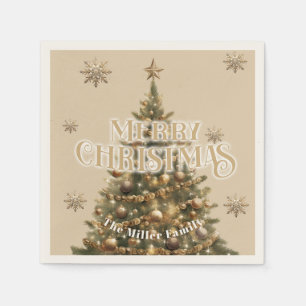 Guardanapo De Papel Dourado Natal Tradicional e Antiquado