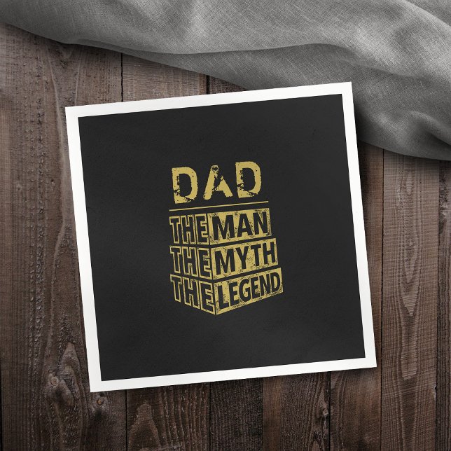 Guardanapo De Papel Dourado Nome Personalizado O Homem O Mito A Legend (Gold Personalized Name The Man The Myth The Legend Napkins)