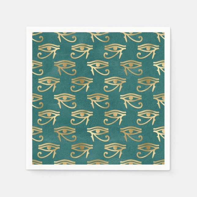 Guardanapo De Papel Dourado Olho Egípcio do Padrão de Horus (Frente)