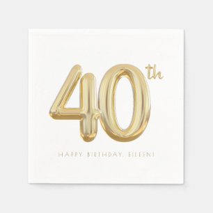 Guardanapo De Papel Dourado Partido Balão aniversário de 40 anos de 40