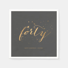 Guardanapo De Papel Dourado Partido Confetti Quarenta aniversário de 4