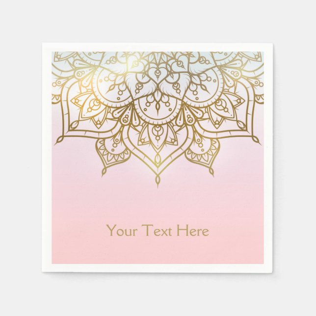 Guardanapo De Papel Dourado Partido do Vidro Moderno Pico Rosa de Mand (Frente)
