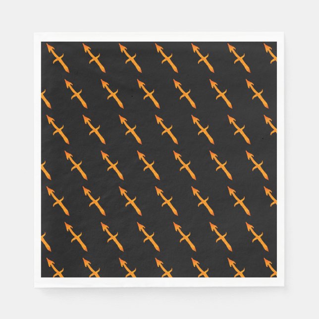 Guardanapo De Papel Dourado Sagitário - Símbolo de Astrologia Zodiaca  (Frente)