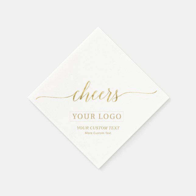 Guardanapo De Papel Dourado Saúde | Texto personalizado do logotipo co (Canto)