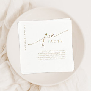 Guardanapo De Papel Dourado Simples Script Divertido Fatos Casamento