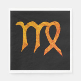 Guardanapo De Papel Dourado Sinal de Astrologia de Virgem Personalizad