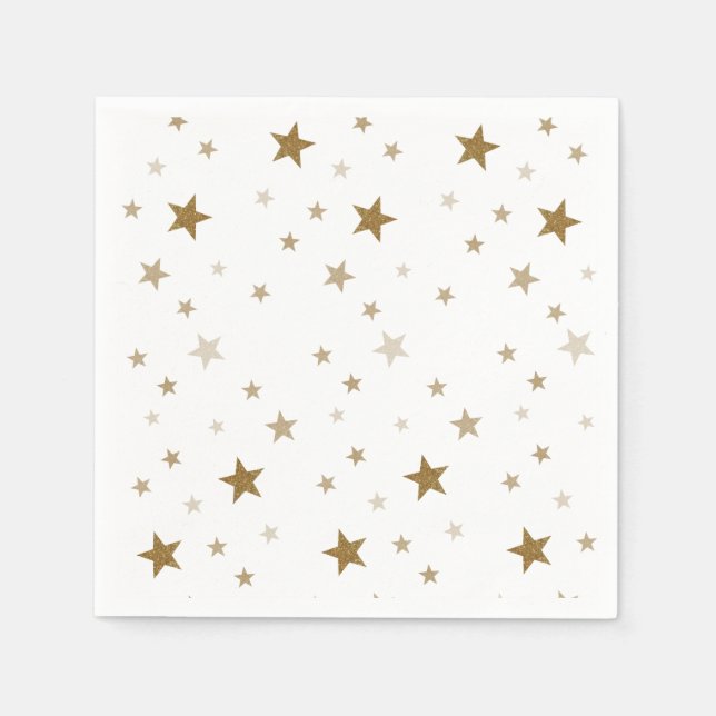 Guardanapo De Papel Dourado Stars Paper Napkins (Frente)
