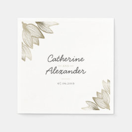 Guardanapo De Papel Dourado Tulip Blossoms | Casamento Personalizado