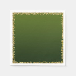 Guardanapo De Papel Dourado Verde com Brilho Glam Glitter Festa