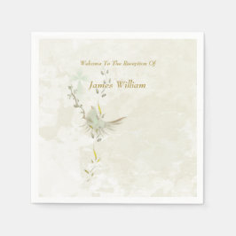 Guardanapo De Papel Dove and golden leaves paper napkins