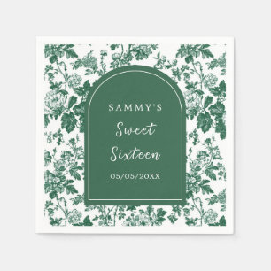 Guardanapo De Papel Doze Anos Antigos Verde Chinoiserie Doce
