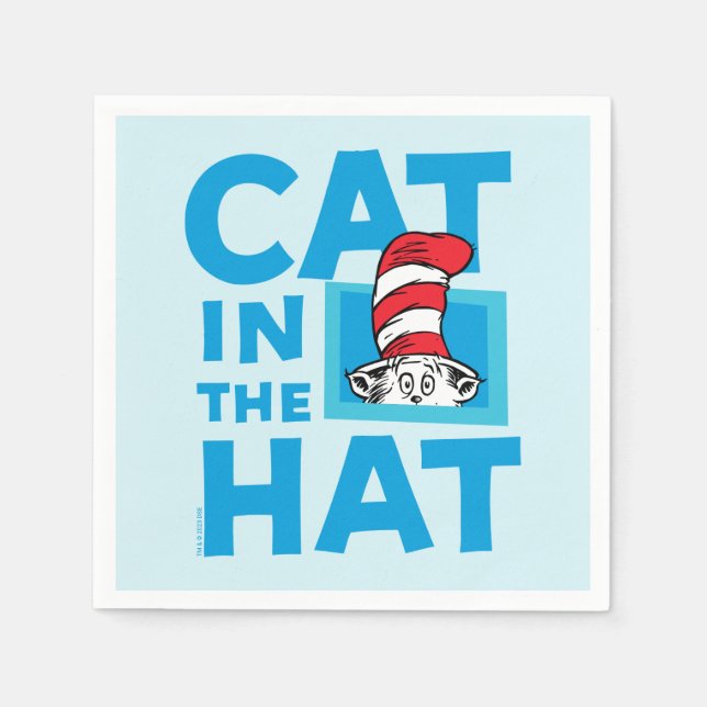 Guardanapo De Papel Dr. Seuss | Gato no logotipo chapéu (Frente)