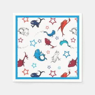 Guardanapo De Papel Dr. Seuss Um Peixe Dois Peixes Padrão de Estrela