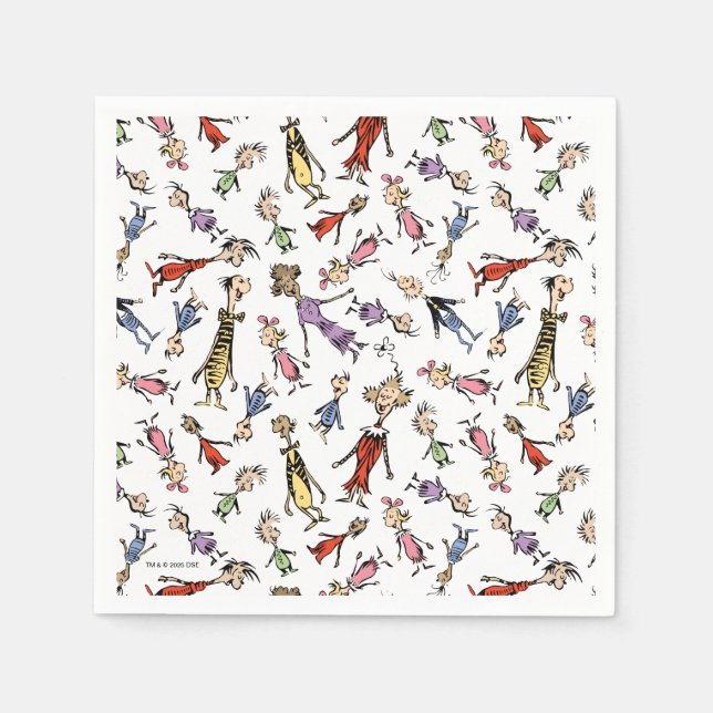 Guardanapo De Papel Dr. Seuss Whoville Characters Festive Pattern (Frente)