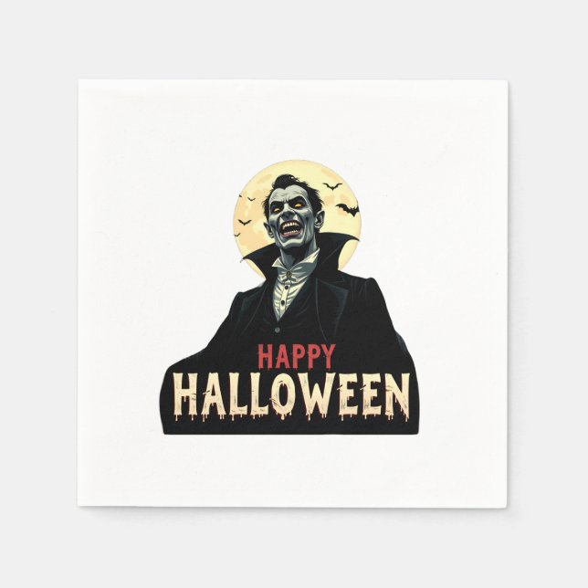 Guardanapo De Papel Dracula Deseja Uma Noite Estranho (Frente)