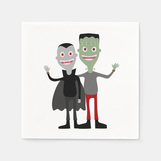 Guardanapo De Papel Dracula & Frankenstein (Frente)