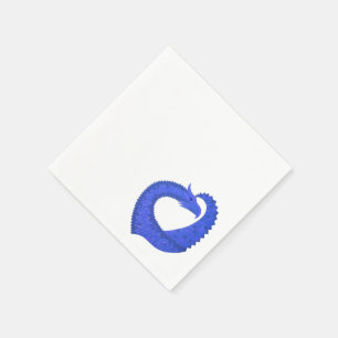 Guardanapo De Papel Dragão azul no branco