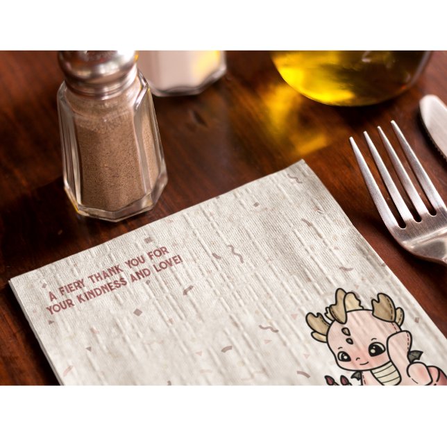 Guardanapo De Papel Dragão-Bebê-Bolo-Rosa-Rosa-Rosa-Pastel (Criador carregado)