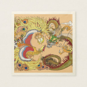 Guardanapo De Papel Dragão chinês e fênix