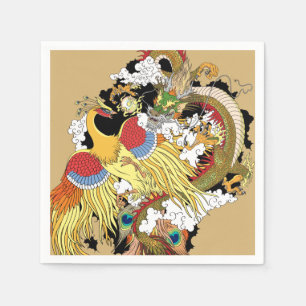 Guardanapo De Papel Dragão chinês e fênix