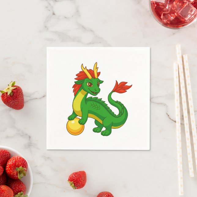 Guardanapo De Papel Dragão Chinês Verde V2 (Insitu)