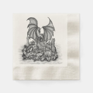 Guardanapo De Papel Dragão com Zombie