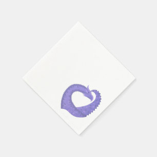 Guardanapo De Papel dragão coração azul claro sobre branco