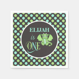 Guardanapo De Papel Dragão primeiro aniversario Napkins - Personalizad