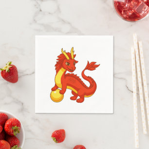 Guardanapo De Papel Dragão Vermelho Chinês V2