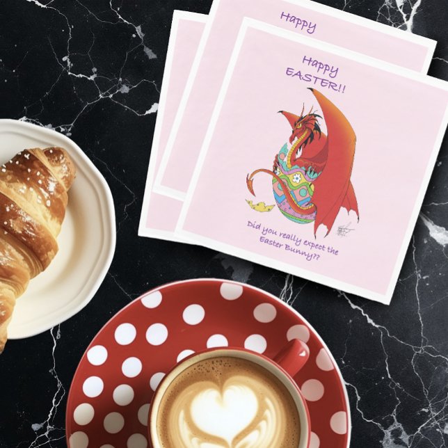 Guardanapo De Papel Dragão Vermelho de Ovo de Páscoa (Criador carregado)