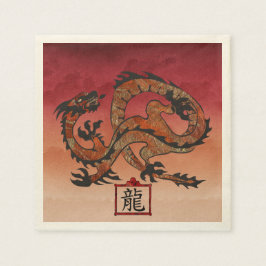 Guardanapo De Papel Dragão Vermelho Sortudo, 龙
