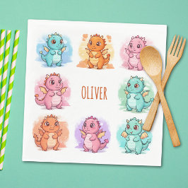 Guardanapo De Papel Dragões Bebês Divertidos Personalizados