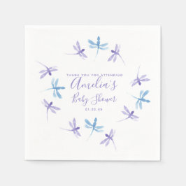 Guardanapo De Papel Dragonflies Chá de fraldas pintado à mão