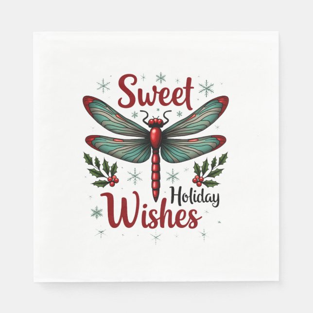 Guardanapo De Papel Dragonfly Candy Cane Wings (Frente)