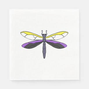 Guardanapo De Papel Dragonfly do Orgulho Não-Binário