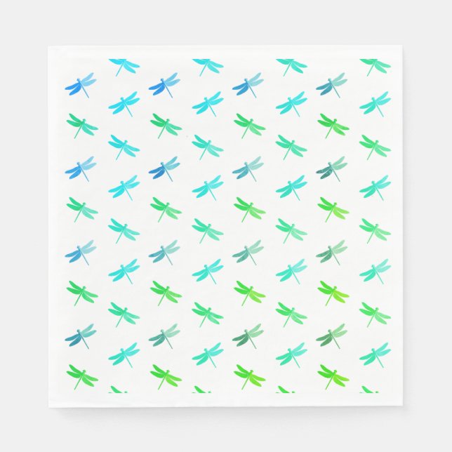 Guardanapo De Papel Dragonfly Green e Blue Birday Paper Napkins (Frente)