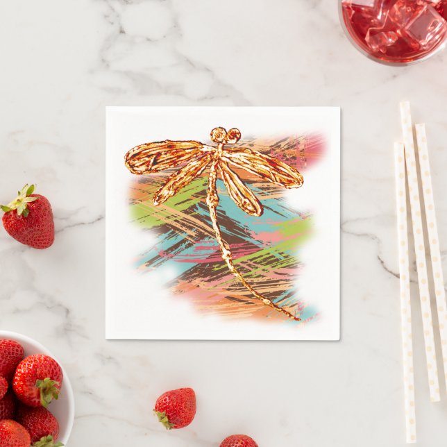 Guardanapo De Papel Dragonfly Orange Splash (Insitu)