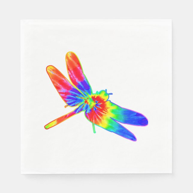 Guardanapo De Papel Dragonfly Tie Dye Rainbow (Frente)