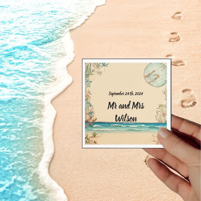 Guardanapo De Papel Dream Beach Themed Wedktail Napkins (Criador carregado)