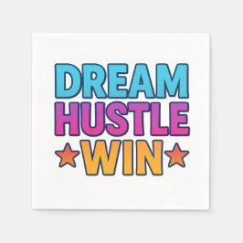 Guardanapo De Papel DREAM HUSTLE WIN Motivation Paper Napkin
