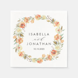 Guardanapo De Papel Dream Peach | Flores Casamento Russo Personalizado