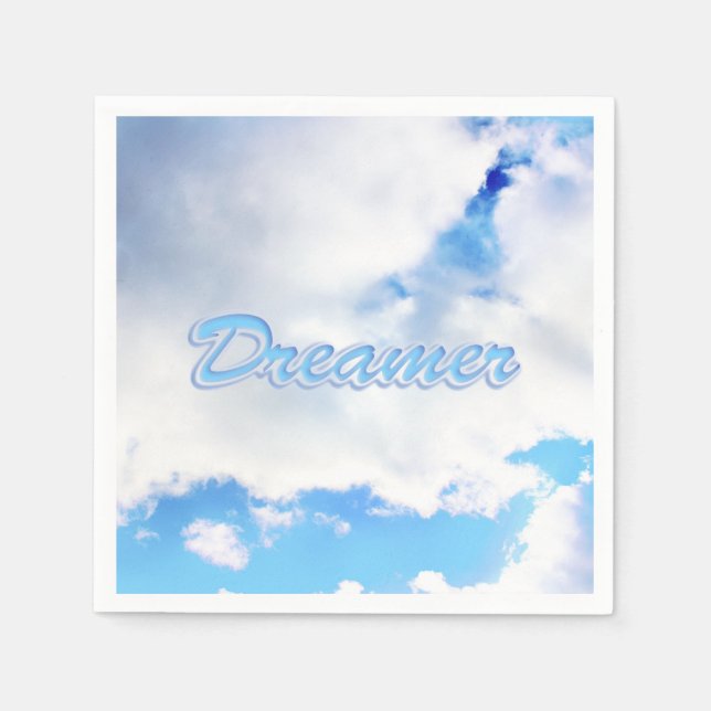 Guardanapo De Papel Dreamer Puffy White Clouds e Blue Sky (Frente)