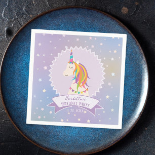 Guardanapo De Papel Dreamy Magical Rainbow Unicorn Girly Birthday