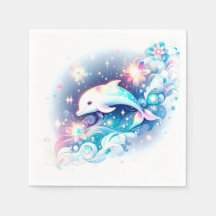 Dreamy Modern Dolphin Chá de fraldas