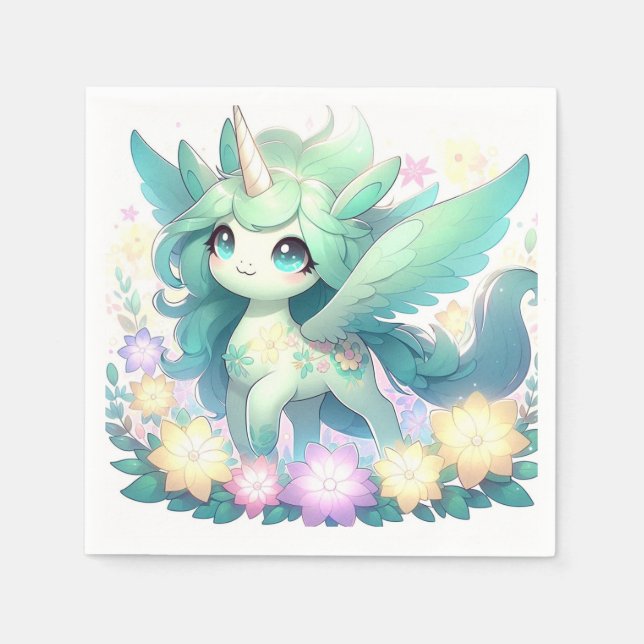 Guardanapo De Papel Dreamy Unicorn Chá de fraldas (Frente)